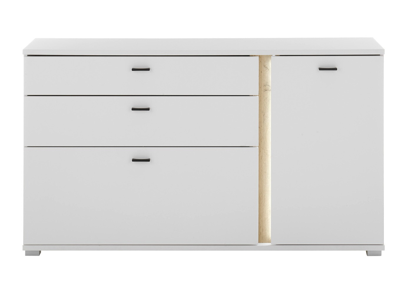 Commode Avimavi 106 (Blanc + Chêne wotan)