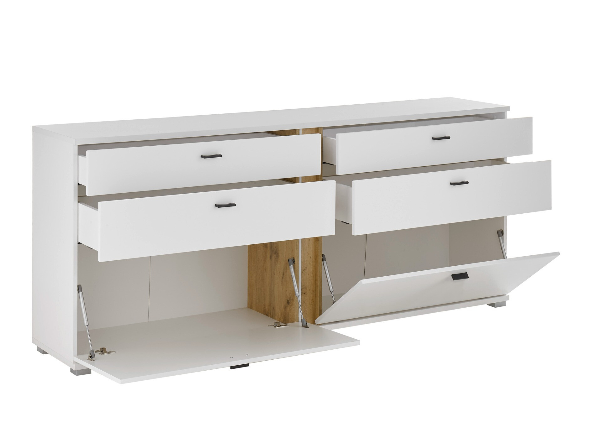 Commode Avimavi 107 (Blanc + Chêne wotan)