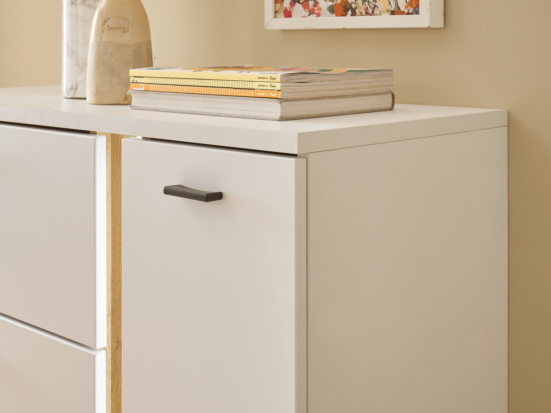 Commode Avimavi 108 (Blanc + Chêne wotan)