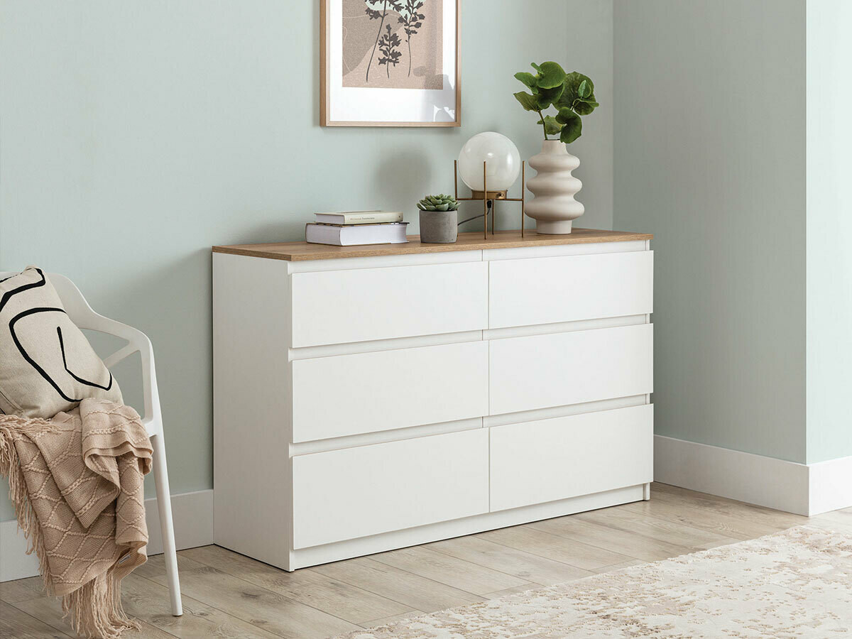Commode Catelbi 102 (Blanc + Chêne)