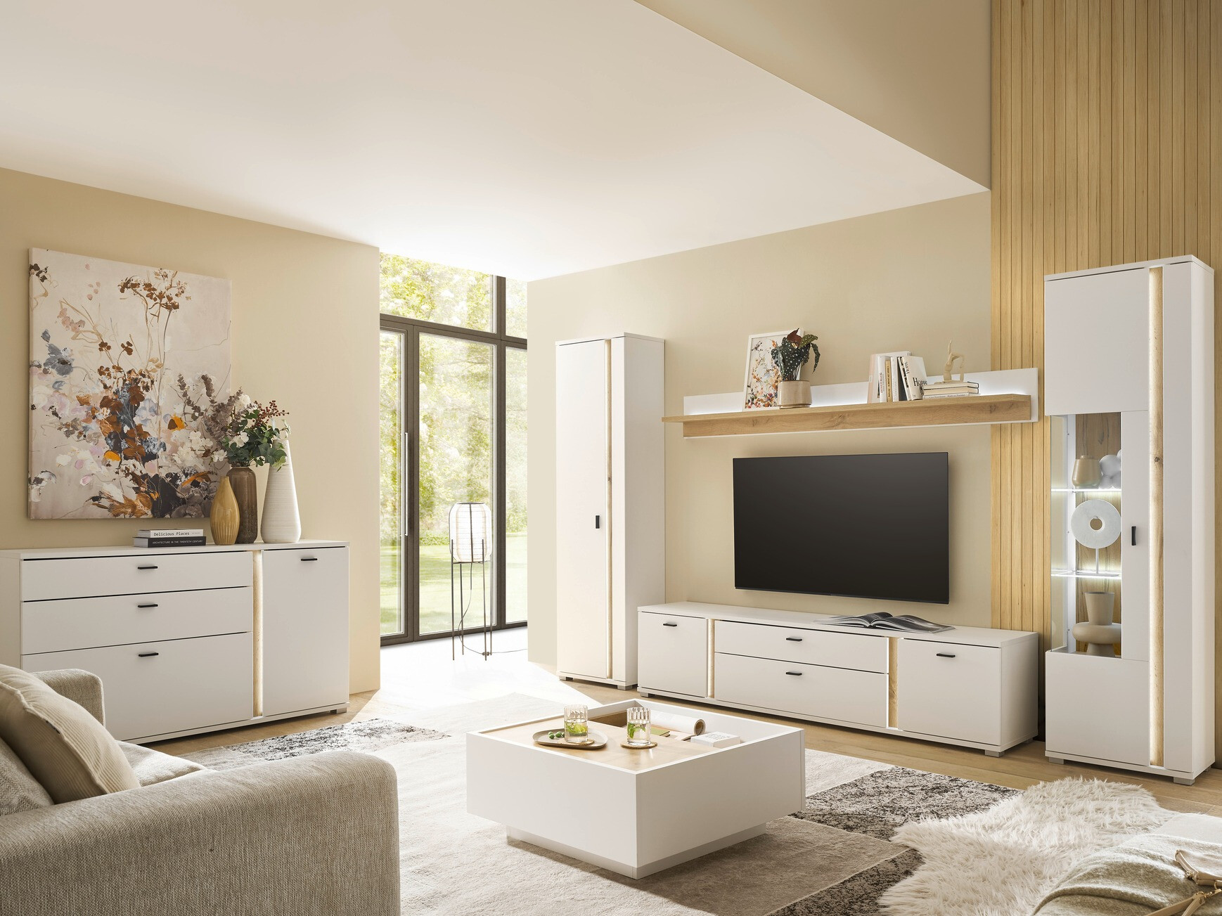 Table basse Avimavi 109 (Blanc + Chêne wotan)