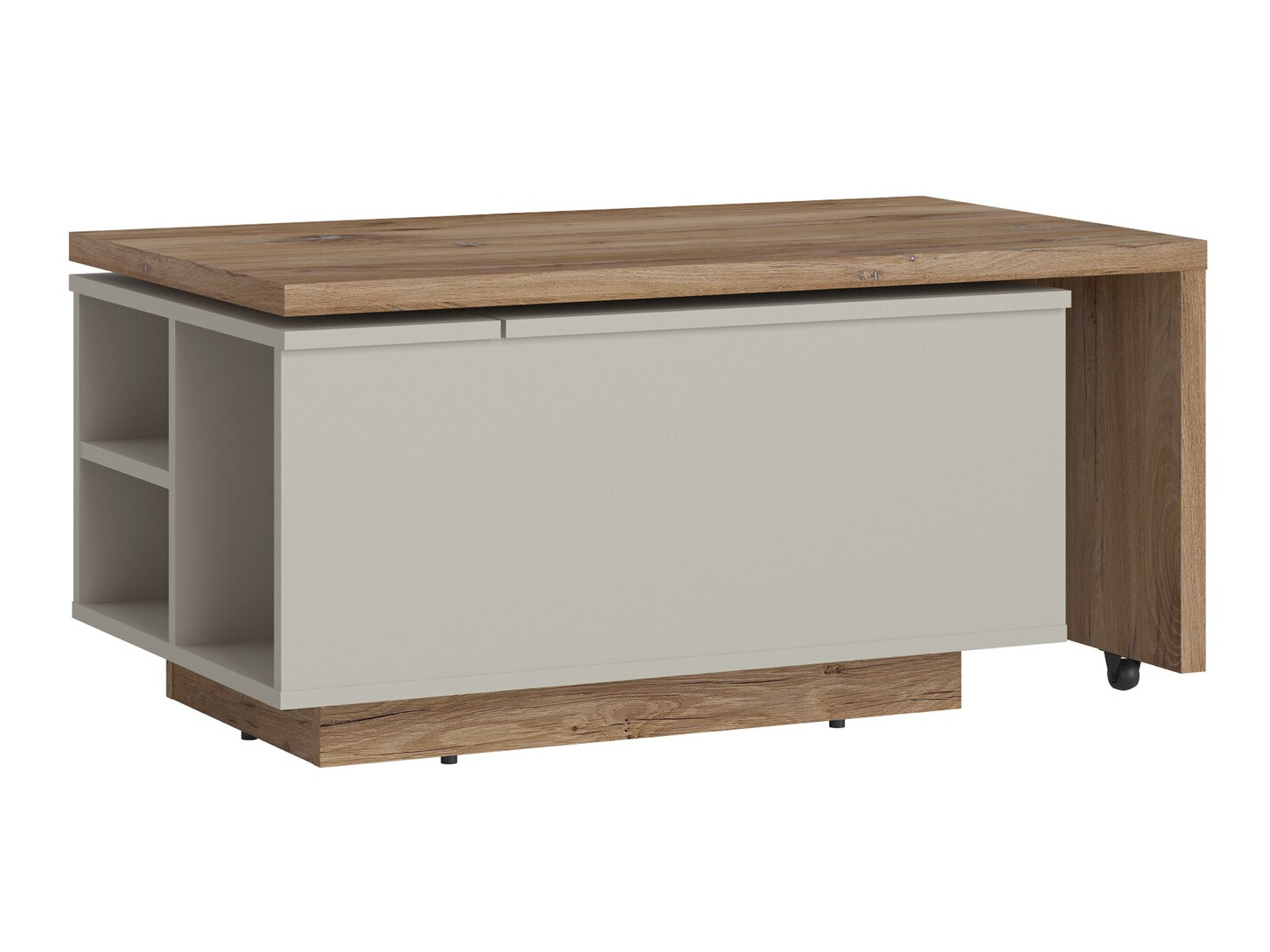 Table basse transformable Ontario 133 (Gris + Chêne foncé)