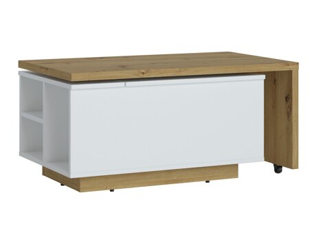 Table basse transformateur Ontario 133 (Blanc + Chêne Artisan)