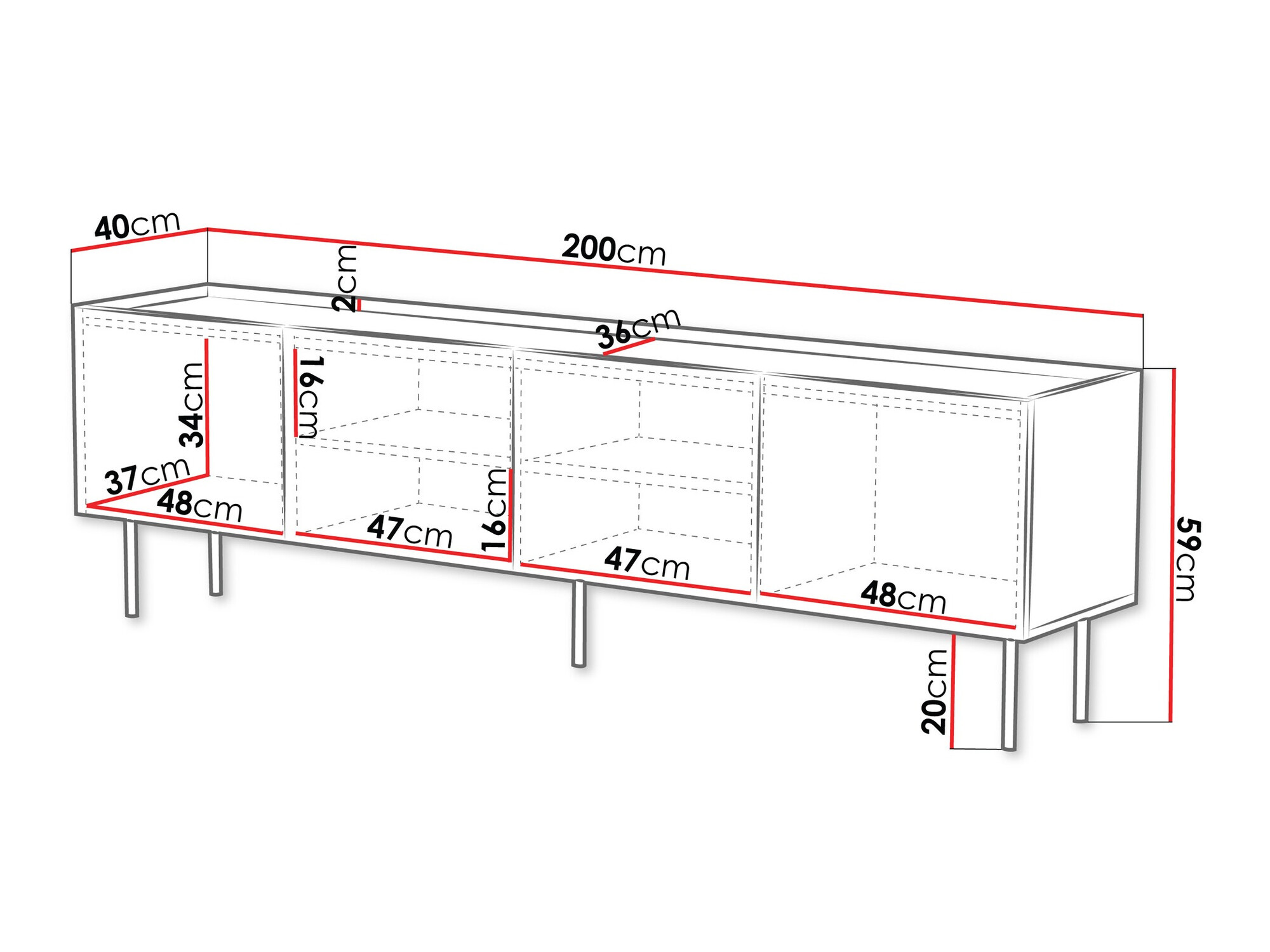 Meuble TV Sillen I (Noir)