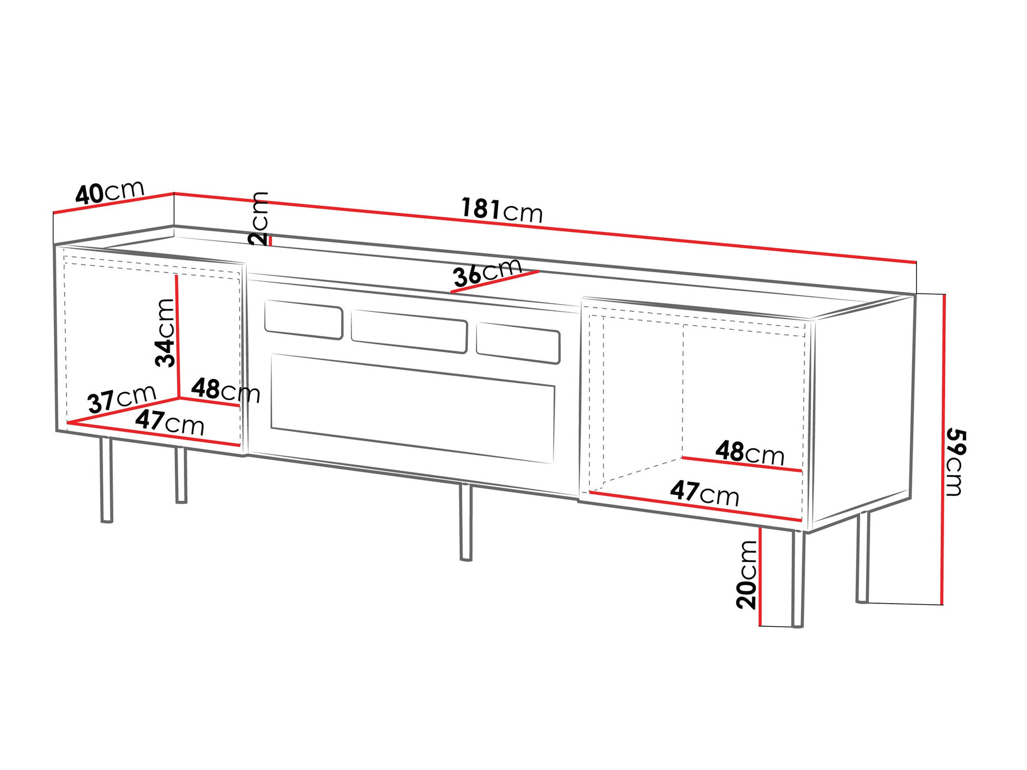 Meuble TV Sillen III (Cachemire)
