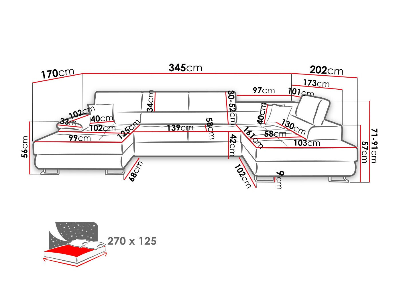 Canapé d'angle Comfivo Ruta V (Abriamo 03)