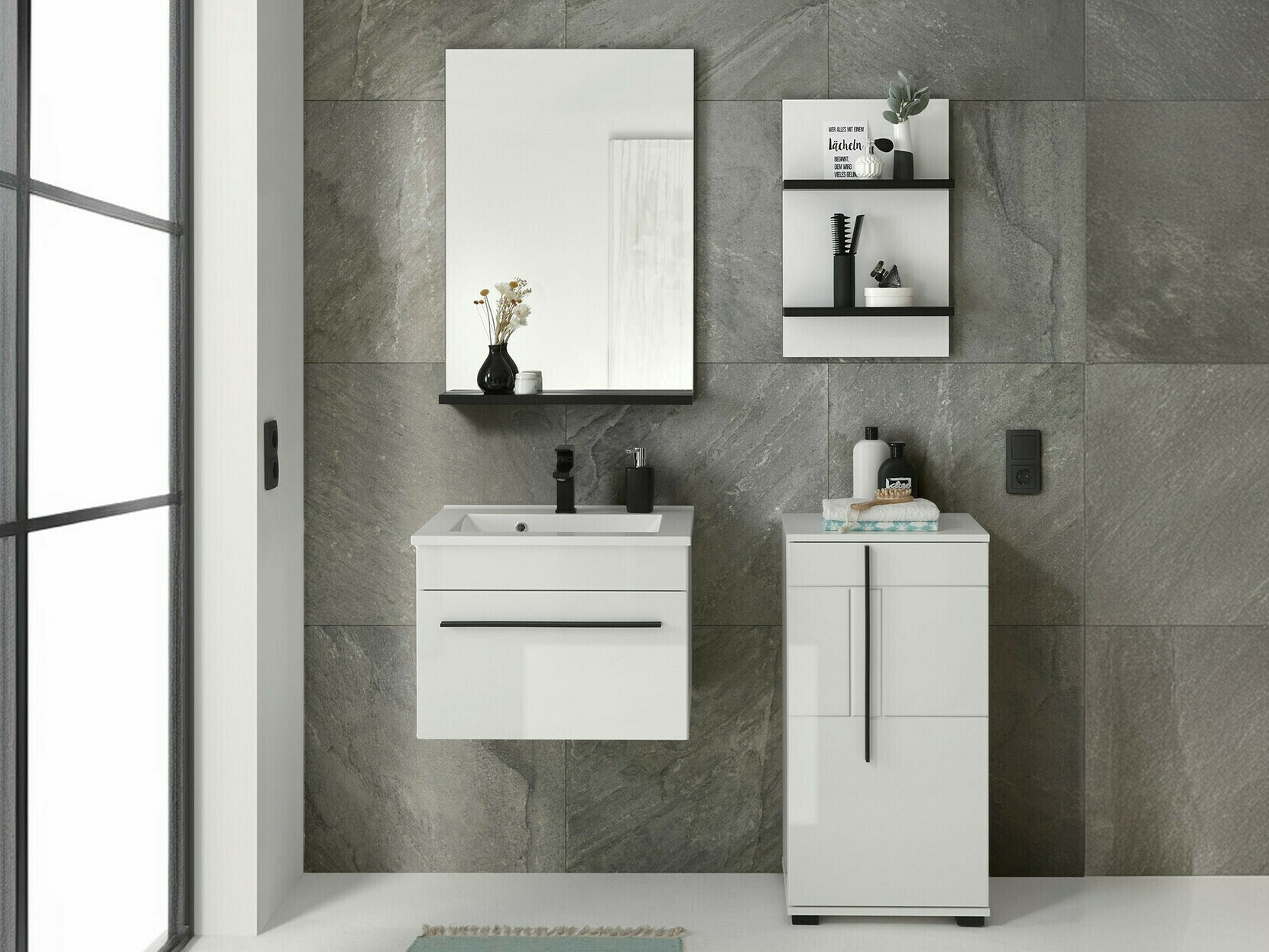 Armoire de salle de bains murale pour lavabo Torbelu 107