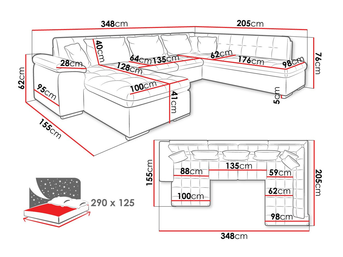 Canapé d'angle Comfivo 180 (Baloo 2074)