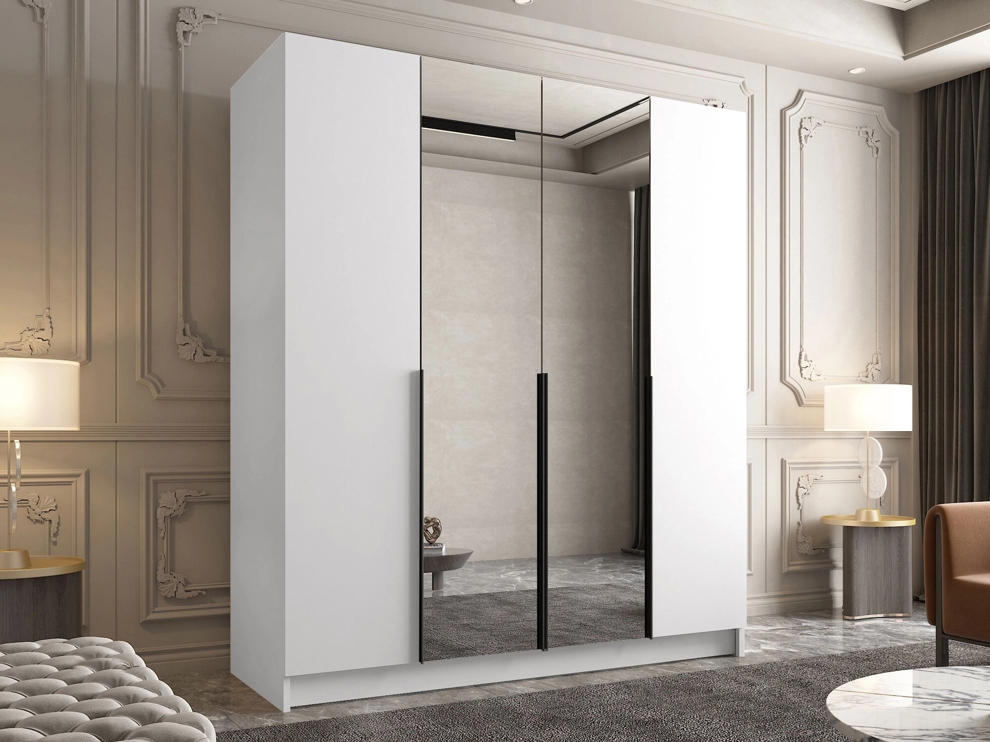 Armoire Closico 191 (Blanc + Noir)