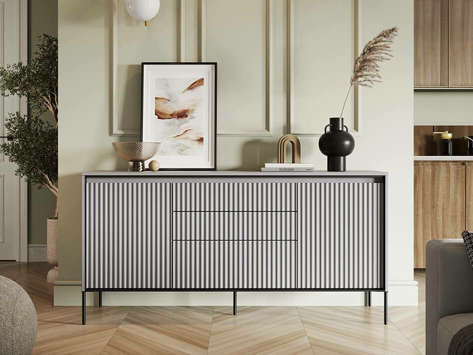 Commode Fernolu 100 (Gris + Noir)