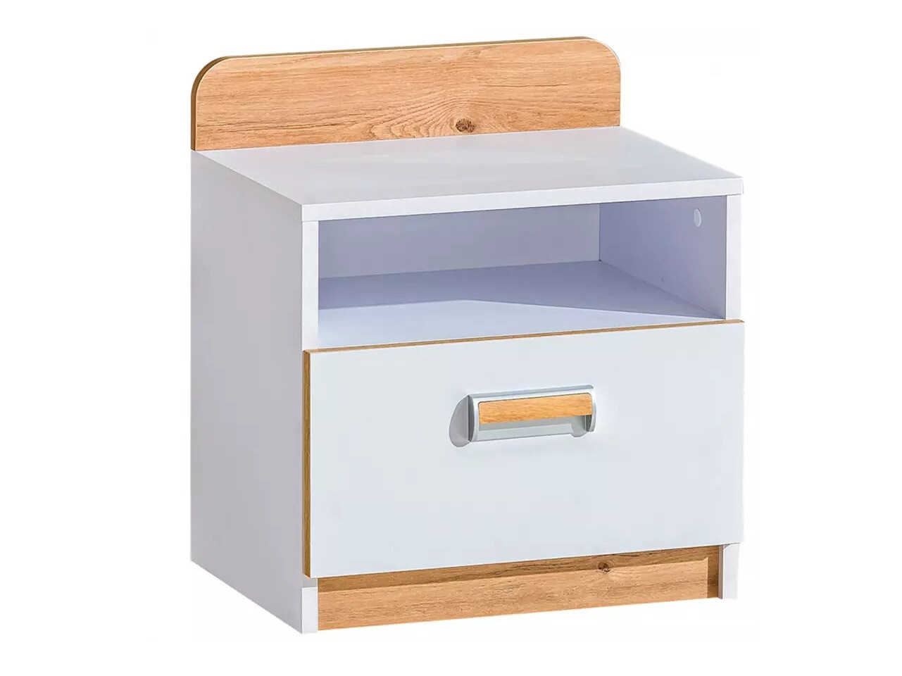 Table de chevet Ophmora 111 (Chêne + Blanc)