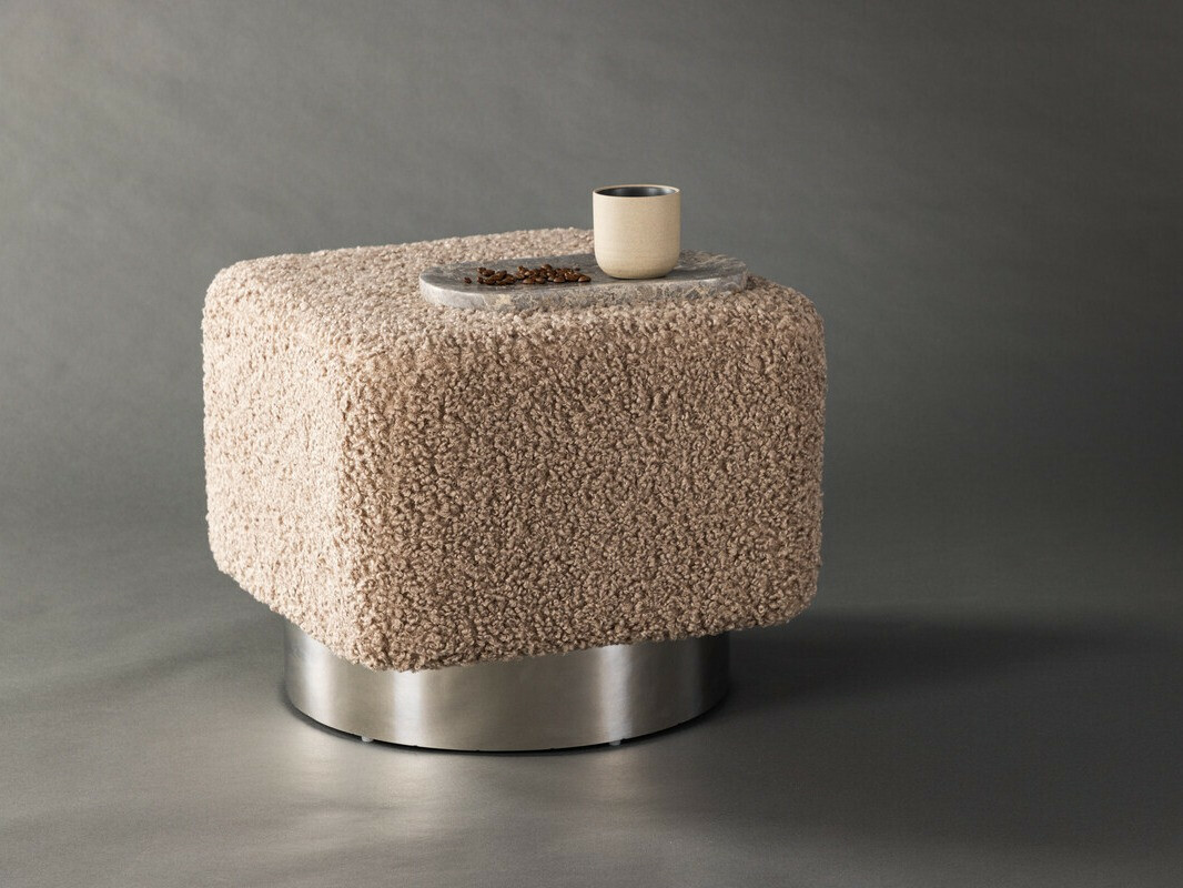 Pouf Dallas 4219 (Marron + Argent)