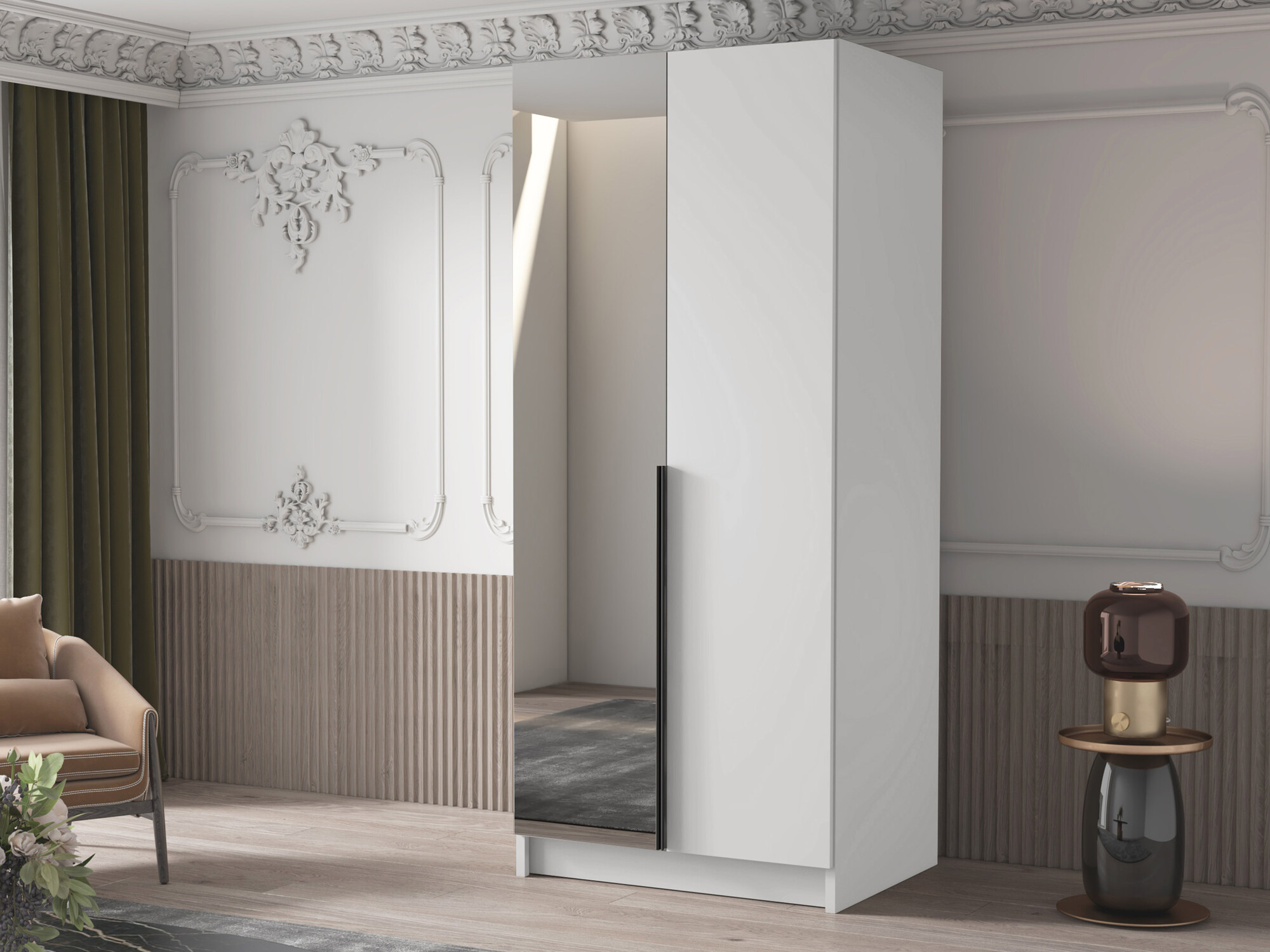 Armoire Closico Staton II (Blanc + Noir)
