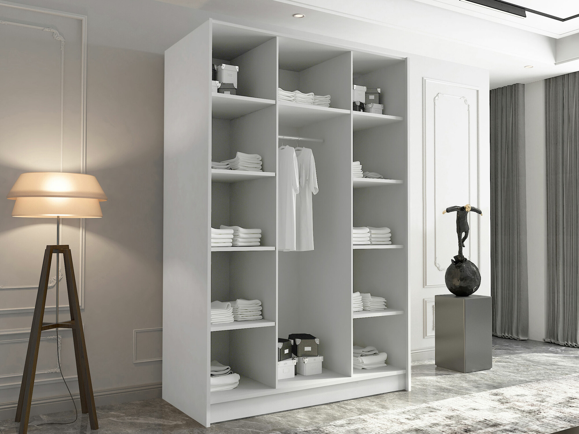 Armoire Closico 196 (Blanc + Doré)