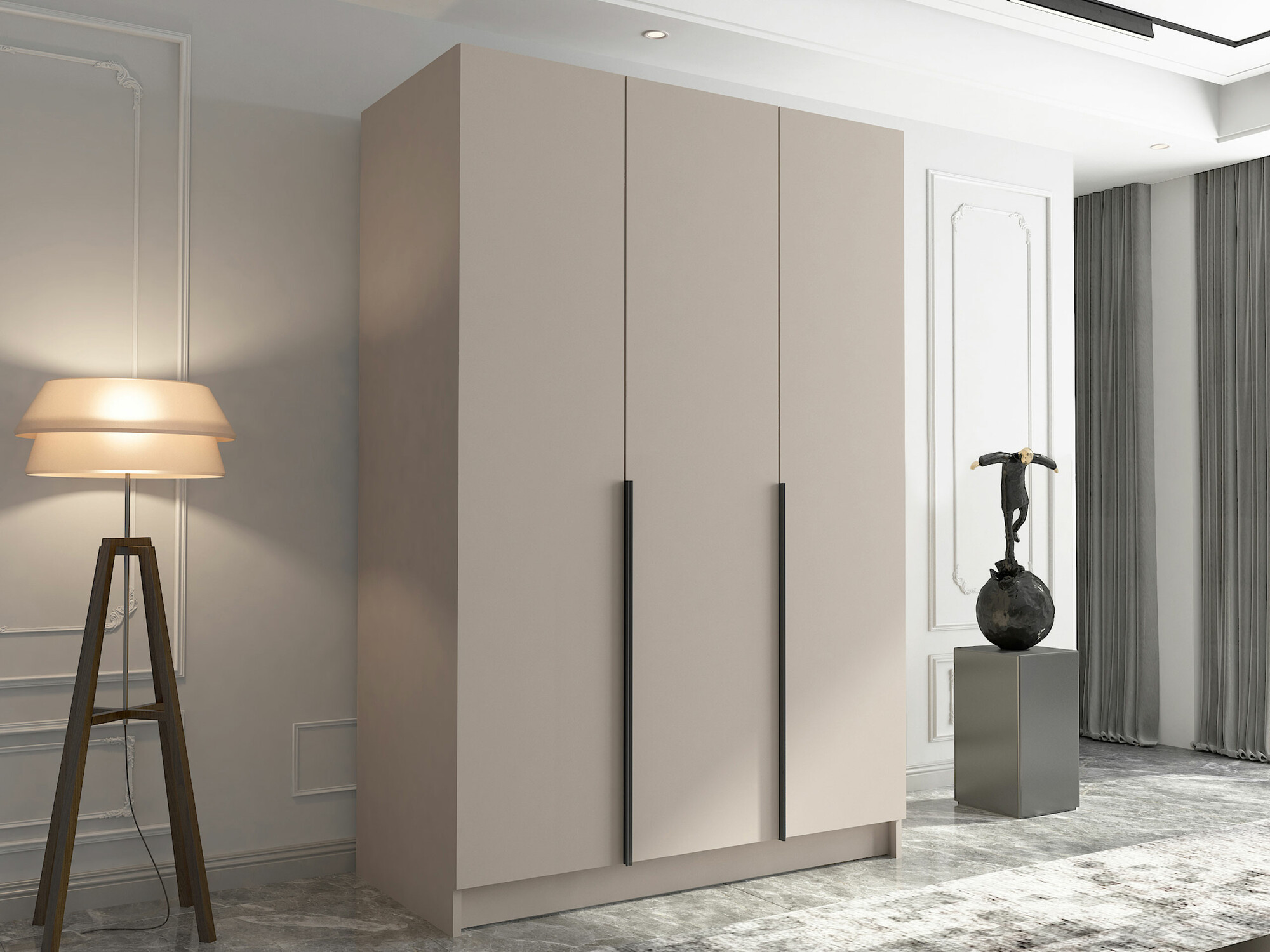Armoire Closico Decoron I (Cachemire + Noir)