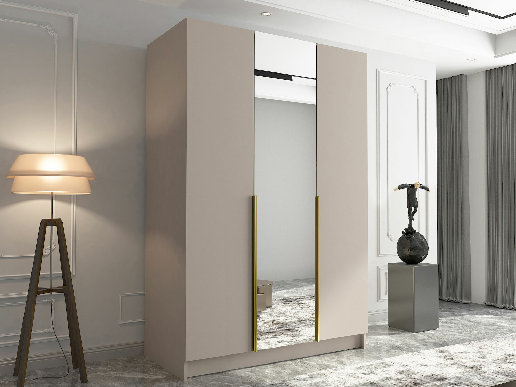 Armoire Closico Decoron II (Cachemire + Doré)