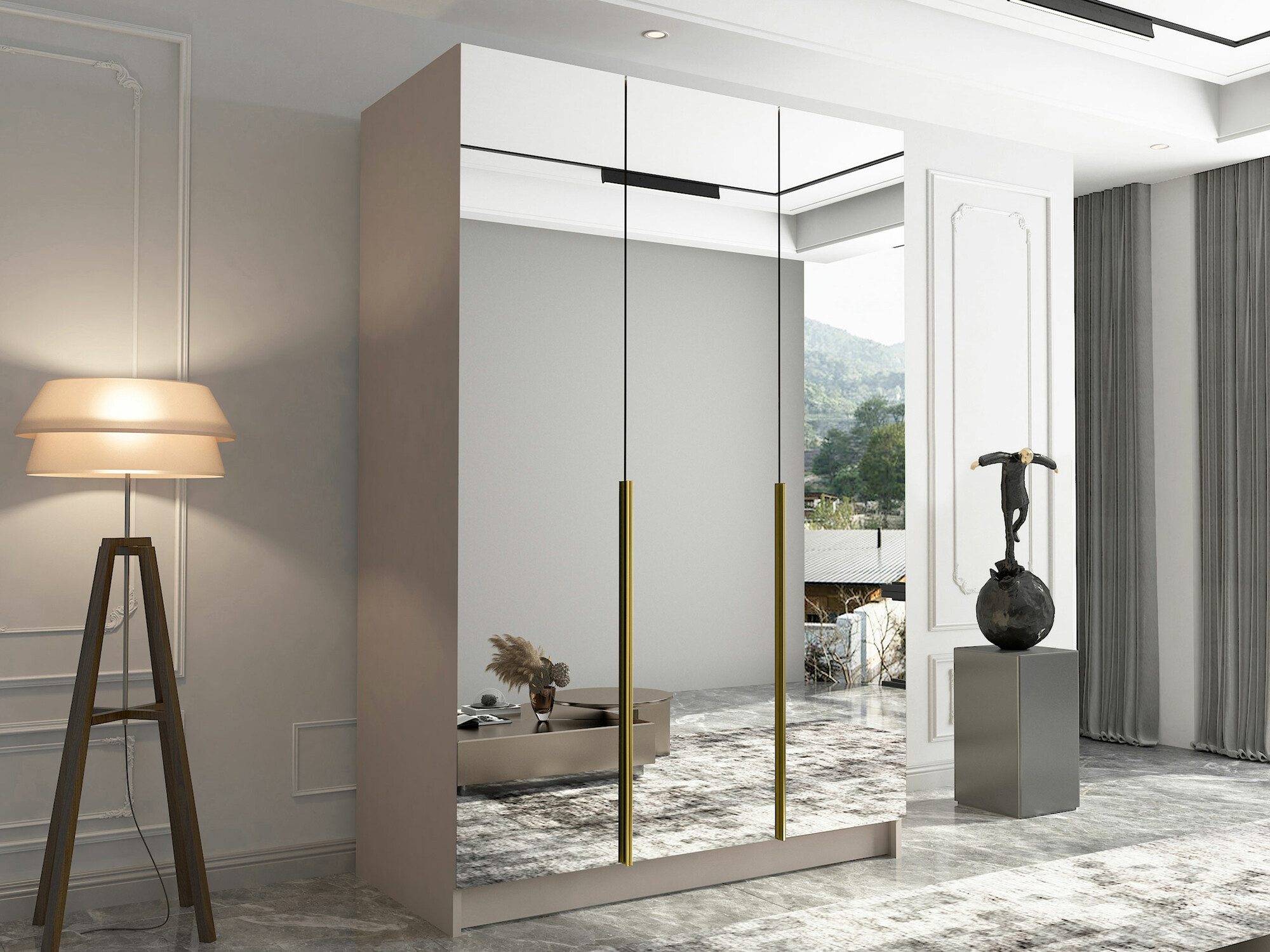 Armoire Closico Decoron III (Cachemire + Doré)