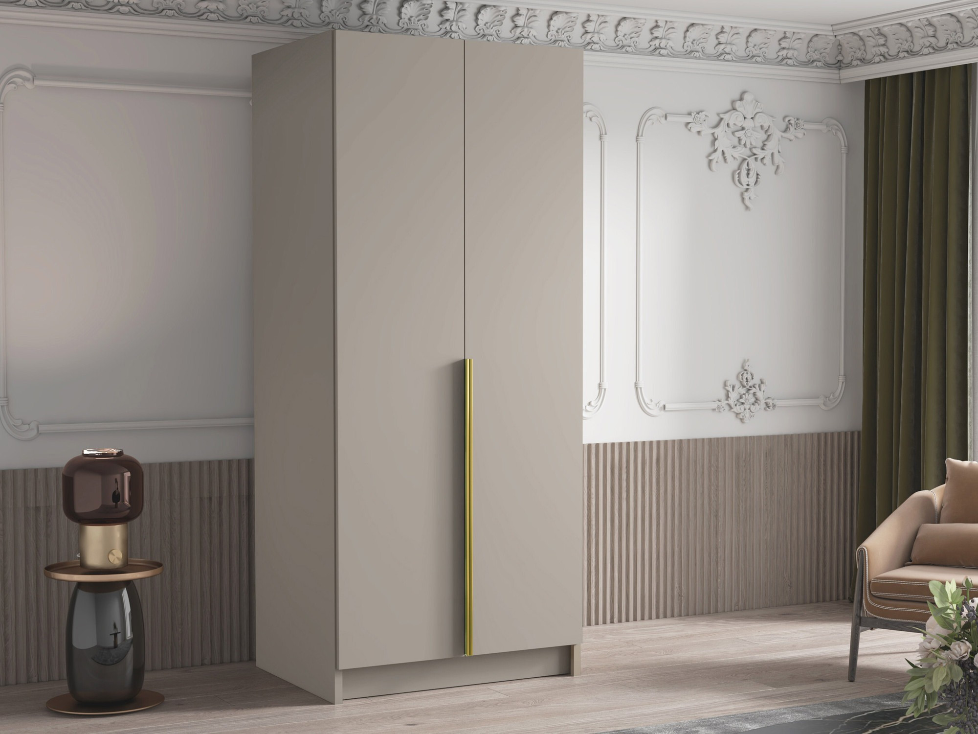 Armoire Closico Staton I (Cachemire + Doré)