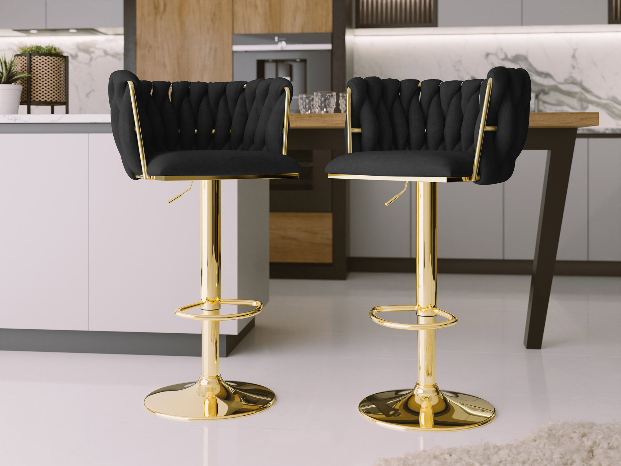 Chaise de bar Comfivo 435 (Doré + Noir)