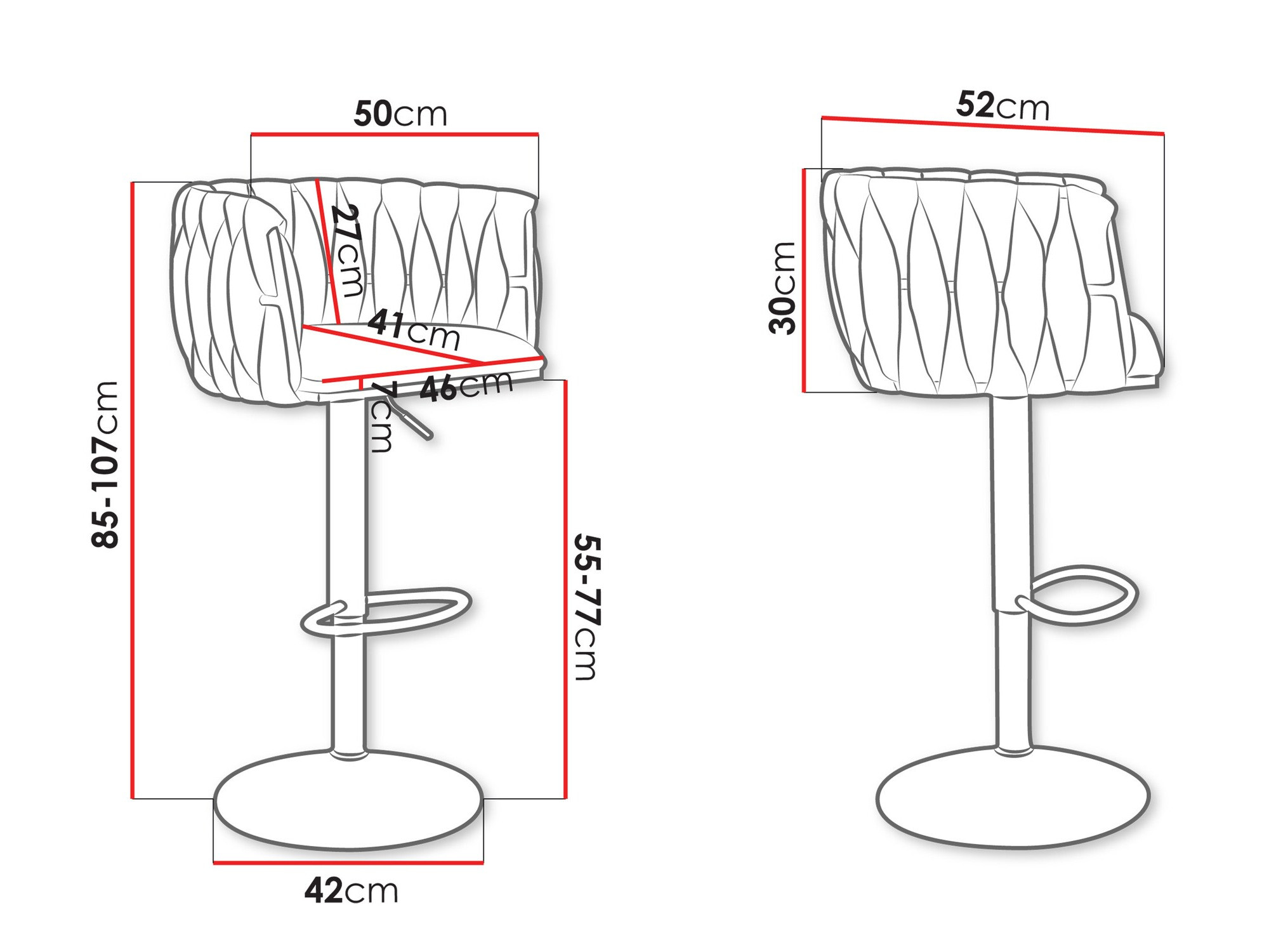 Chaise de bar Comfivo Hilaritas IV (Doré + Gris)