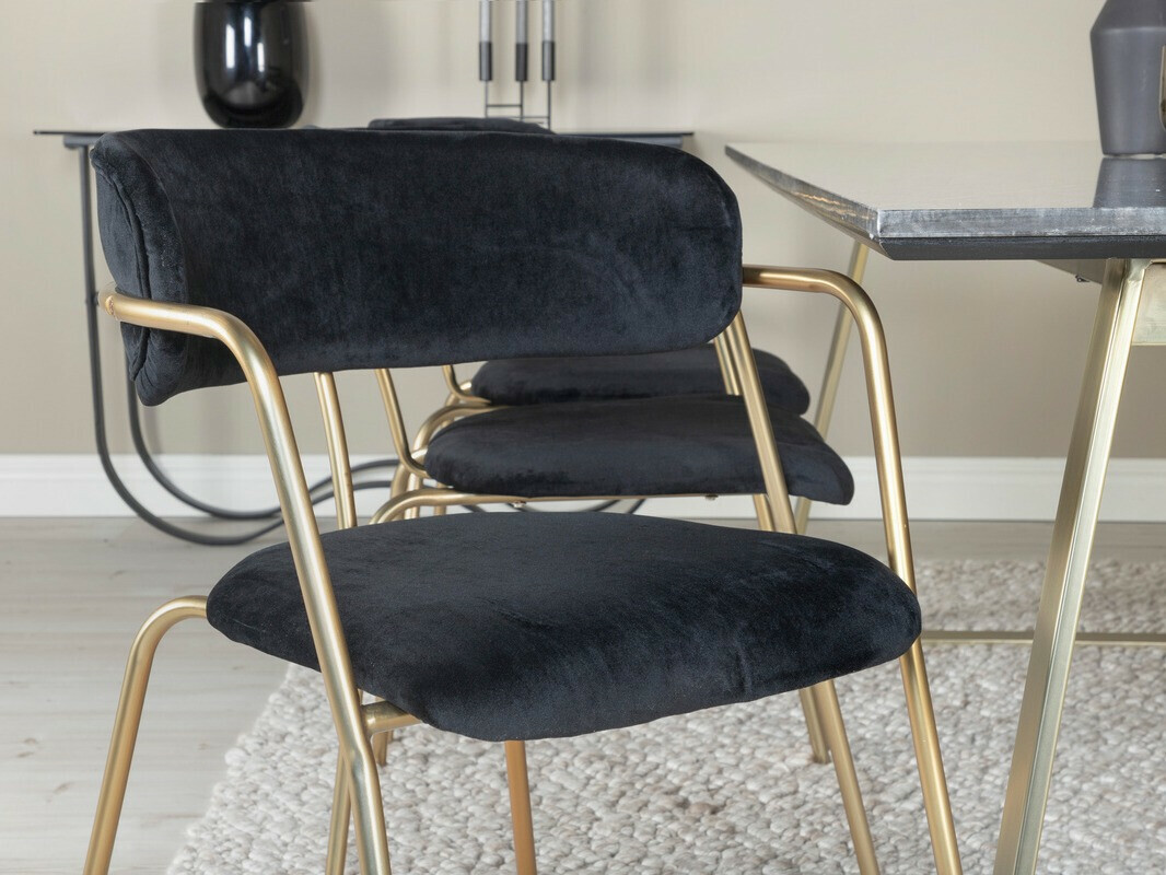 Chaise Dallas 108 (Noir + Laiton)