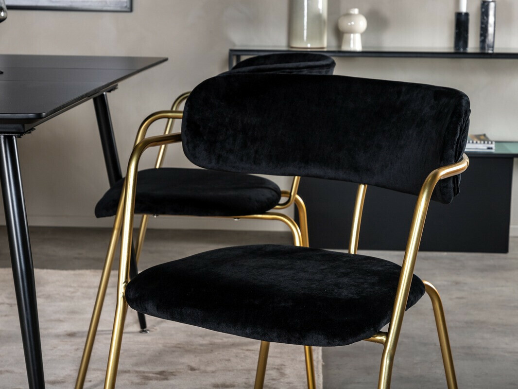 Chaise Dallas 108 (Noir + Laiton)