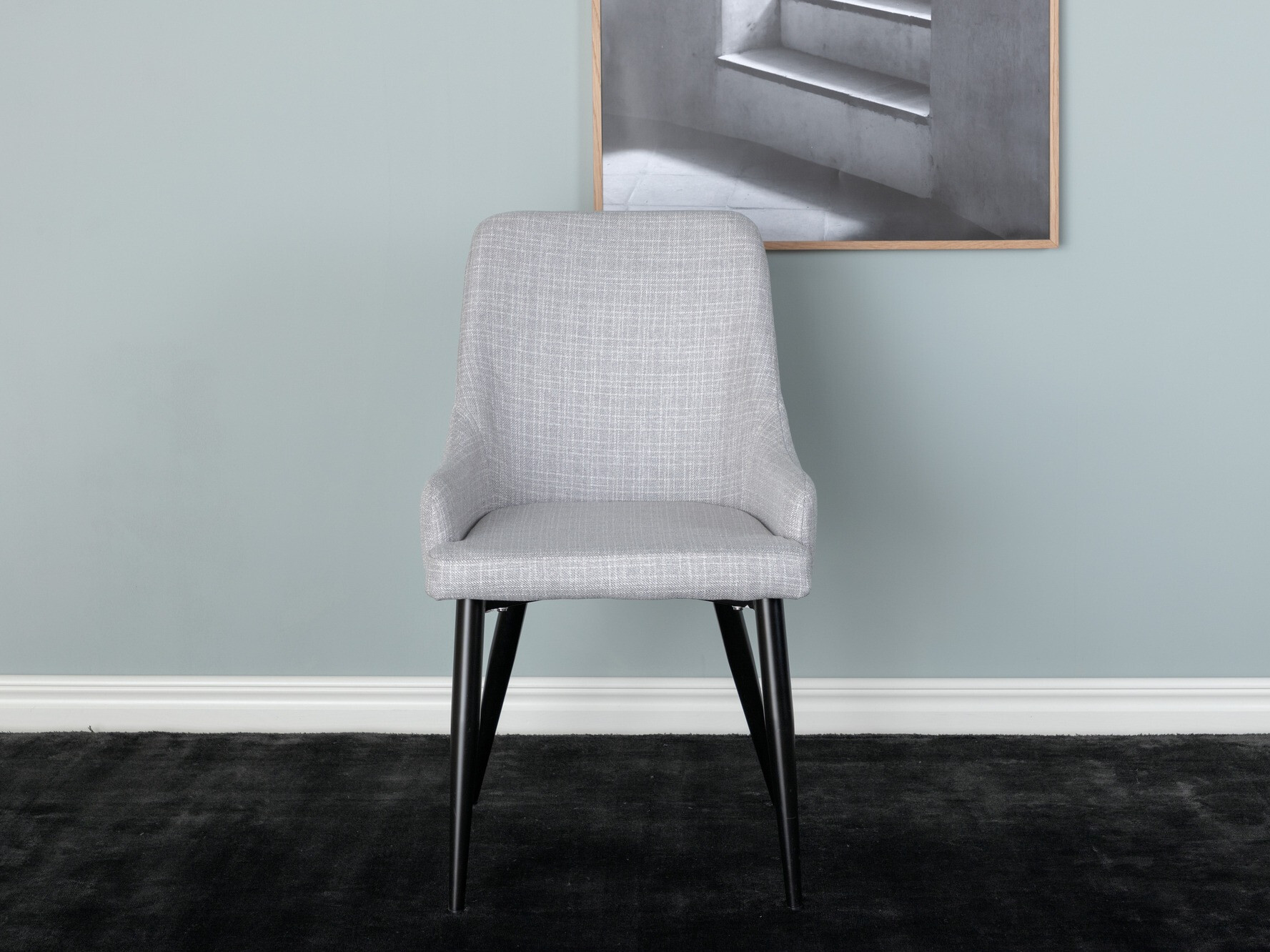 Chaise Dallas 114 (Gris clair + Noir)