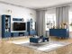 Ensemble de salon Flonovu 109 (Bleu foncé + Doré)