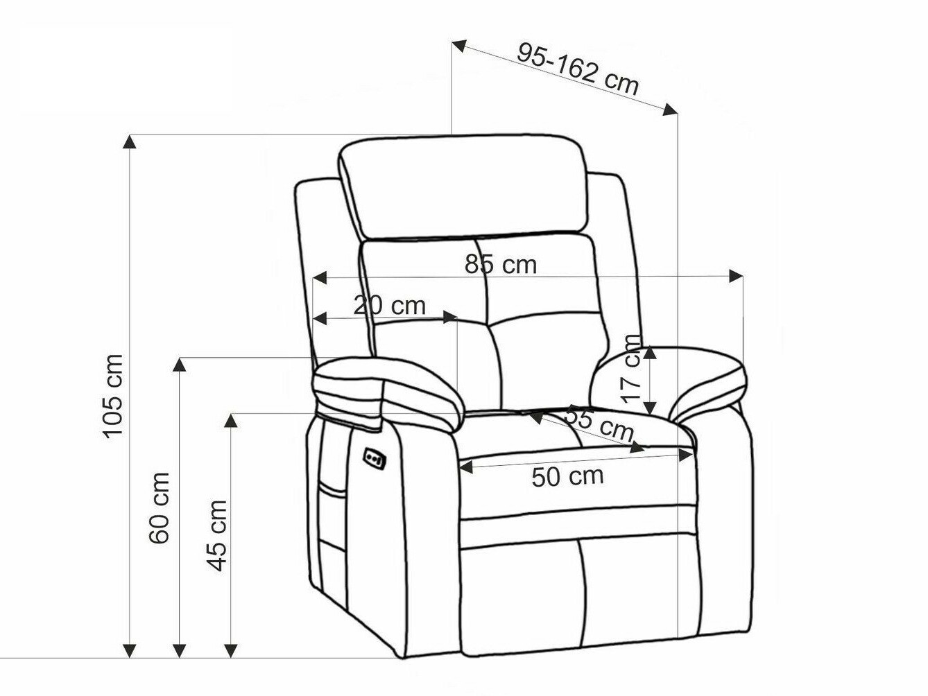 Fauteuil relax Houston 1781 (Beige)