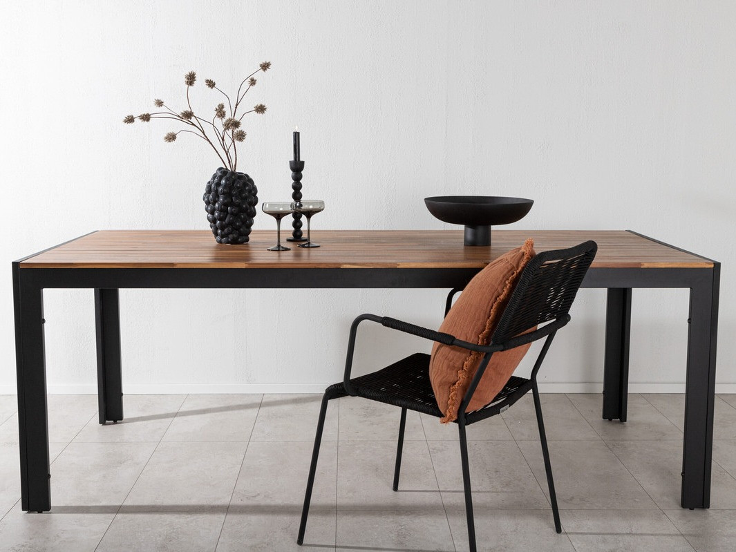 Table de jardin Dallas 673 (Acacia + Noir)