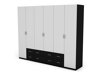 Armoire Lexington 144 (Blanc + Noir)