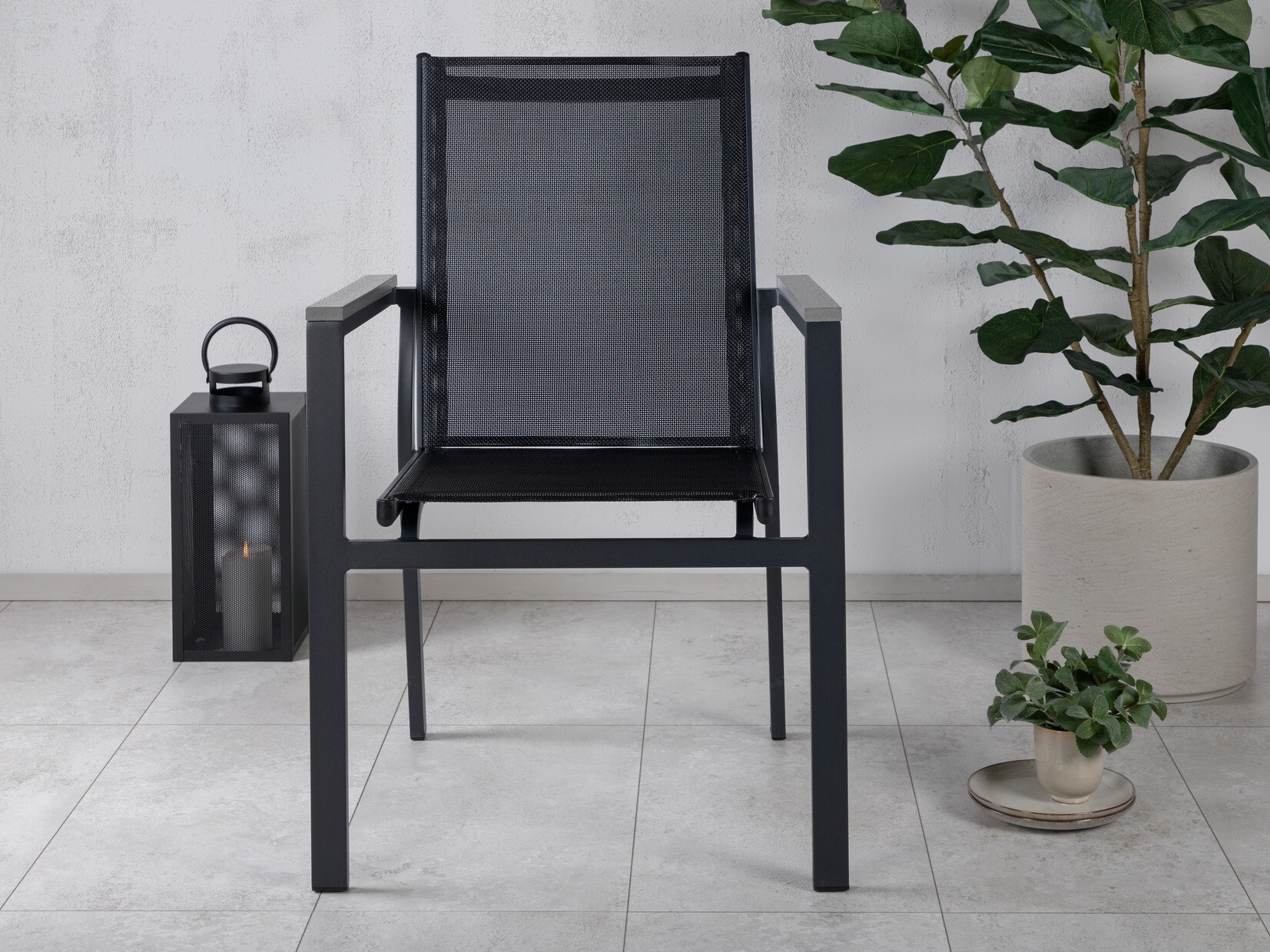 Chaise de jardin Dallas 2775 (Noir + Gris)