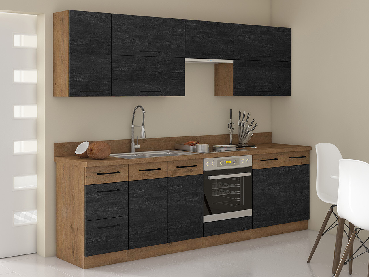 Cuisine complète modulaire Wood Dark 128
