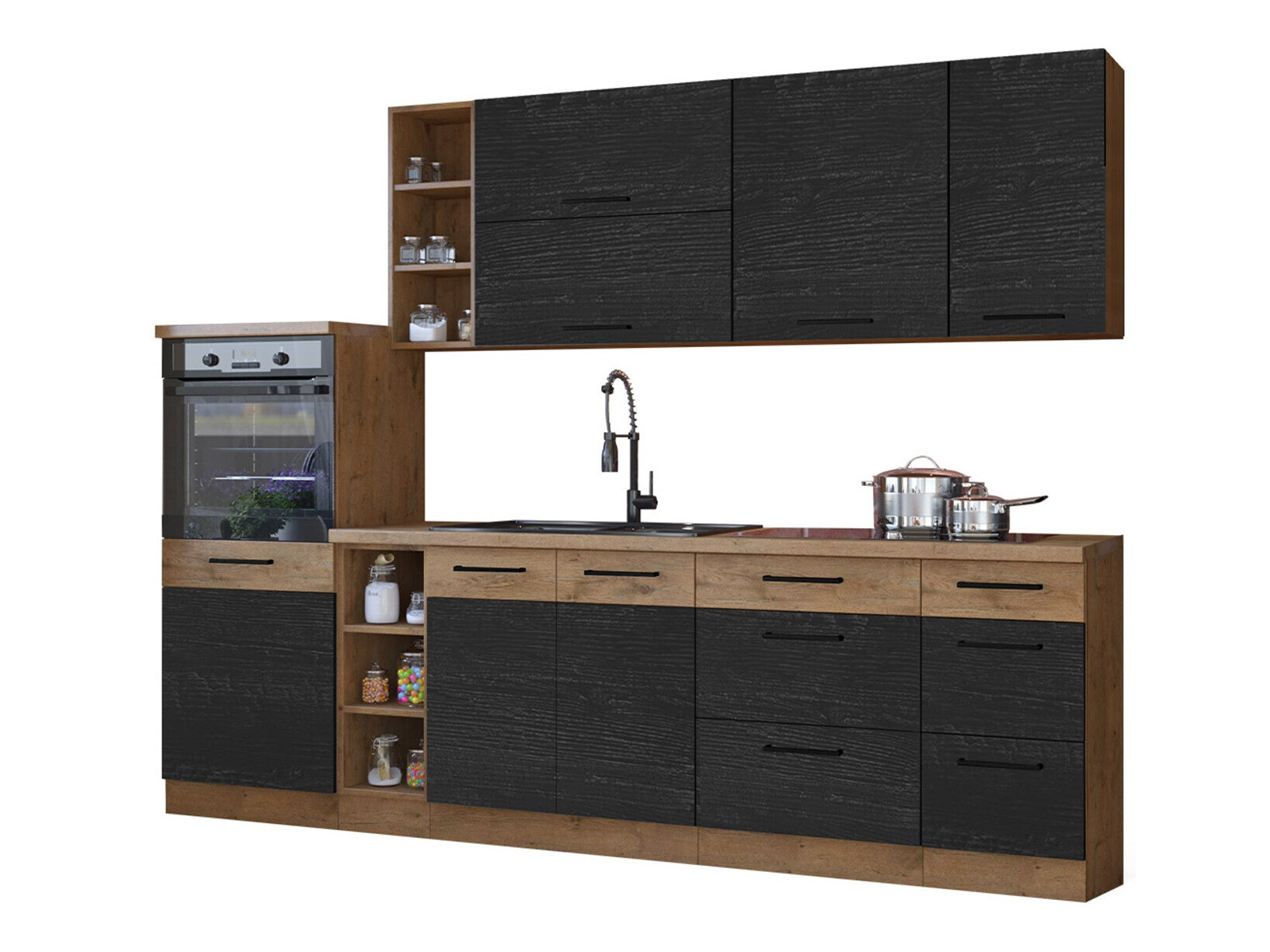 Cuisine complète modulaire Wood Dark 130