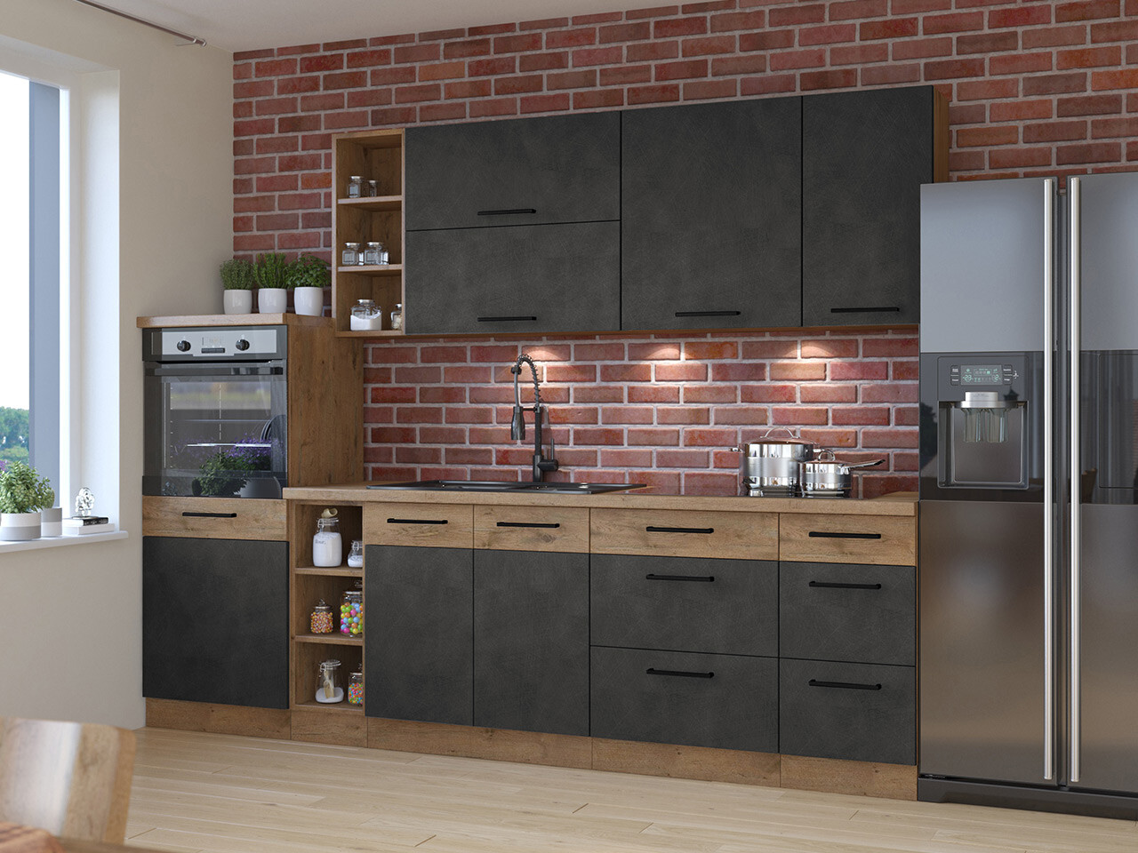 Cuisine complète modulaire Wood Grey 137
