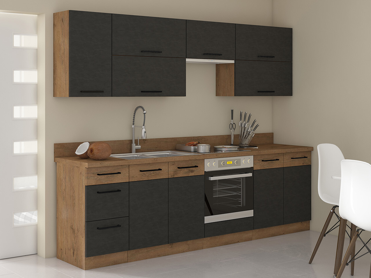 Ensemble de cuisine modulaire Wood Grey 135
