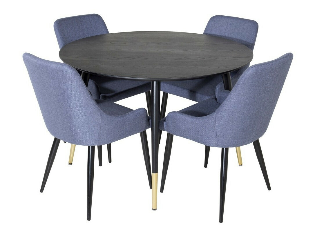 Salle à manger complète Dallas 1181 (Bleu + Noir)