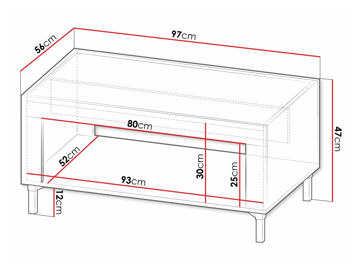 Table basse Mormavu 107 (Noir mat)