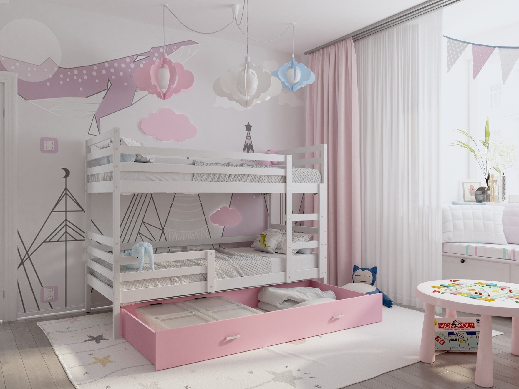 Lit superposé Aurora 108 (Blanc)