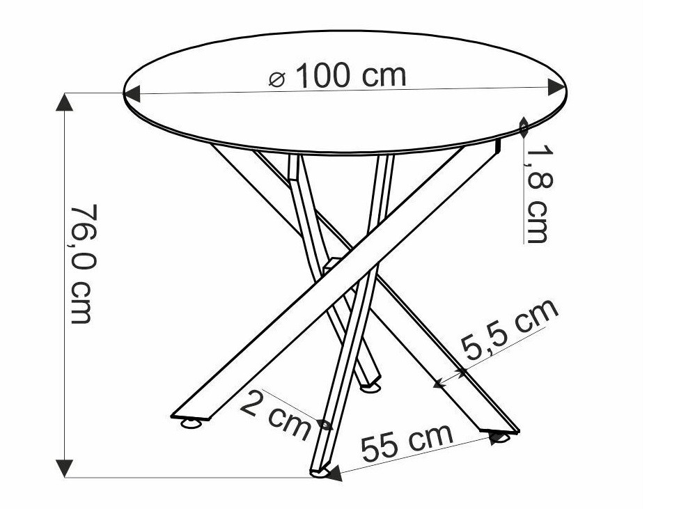 Table Houston 1788 (Noyer + Noir)