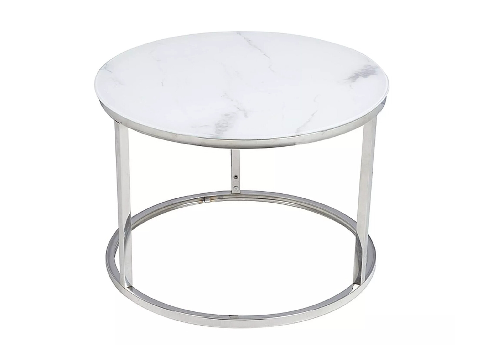 Ensemble tables basses Detroit 494 (Argent + Marbre blanc)