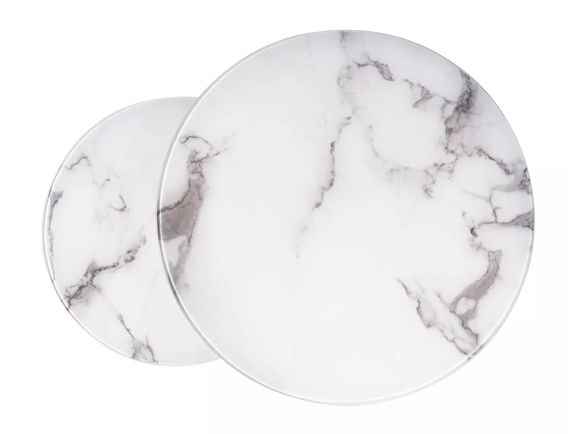 Ensemble tables basses Detroit 494 (Argent + Marbre blanc)