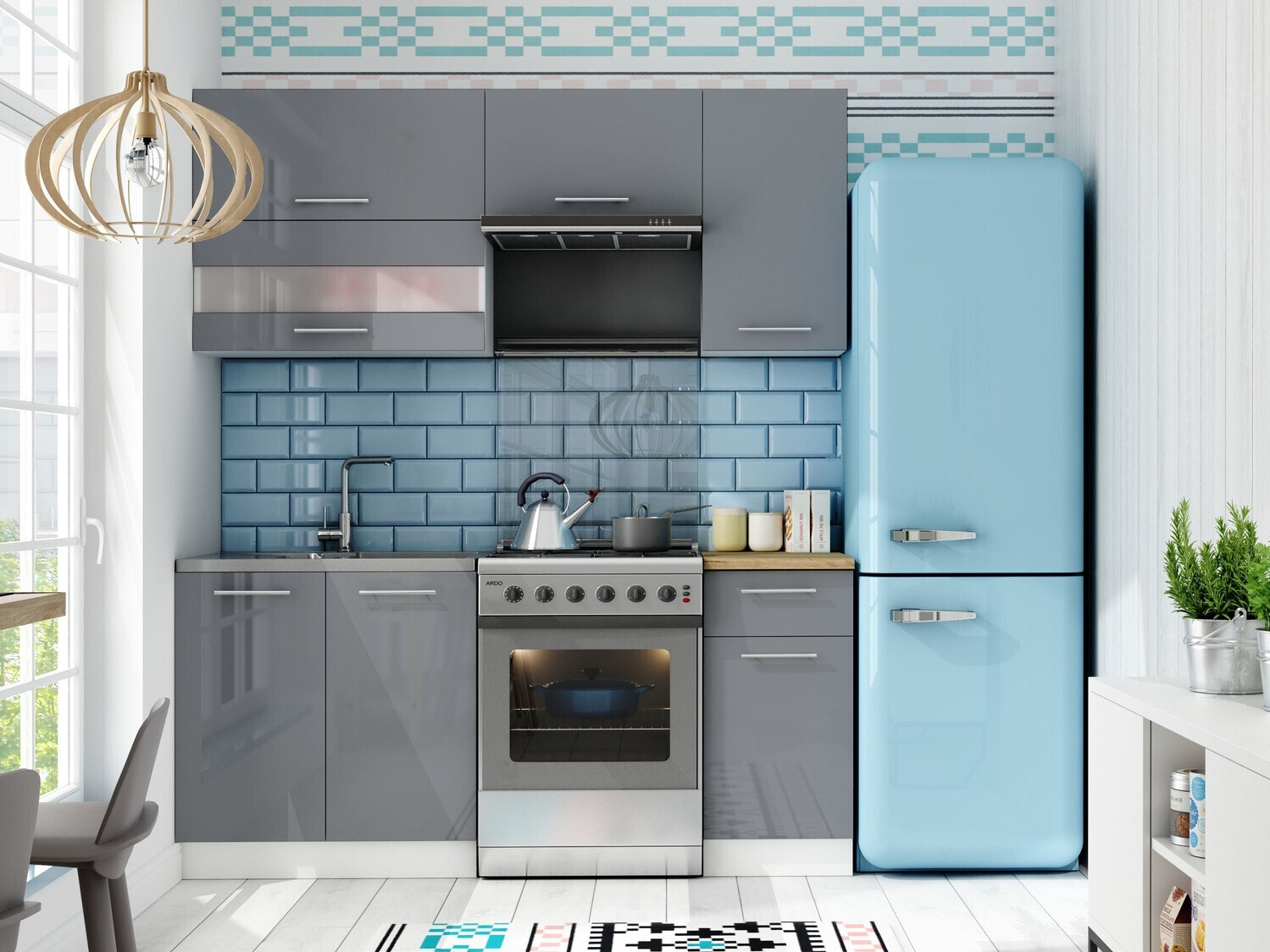 Cuisine complète modulaire Tiffa Grey 100