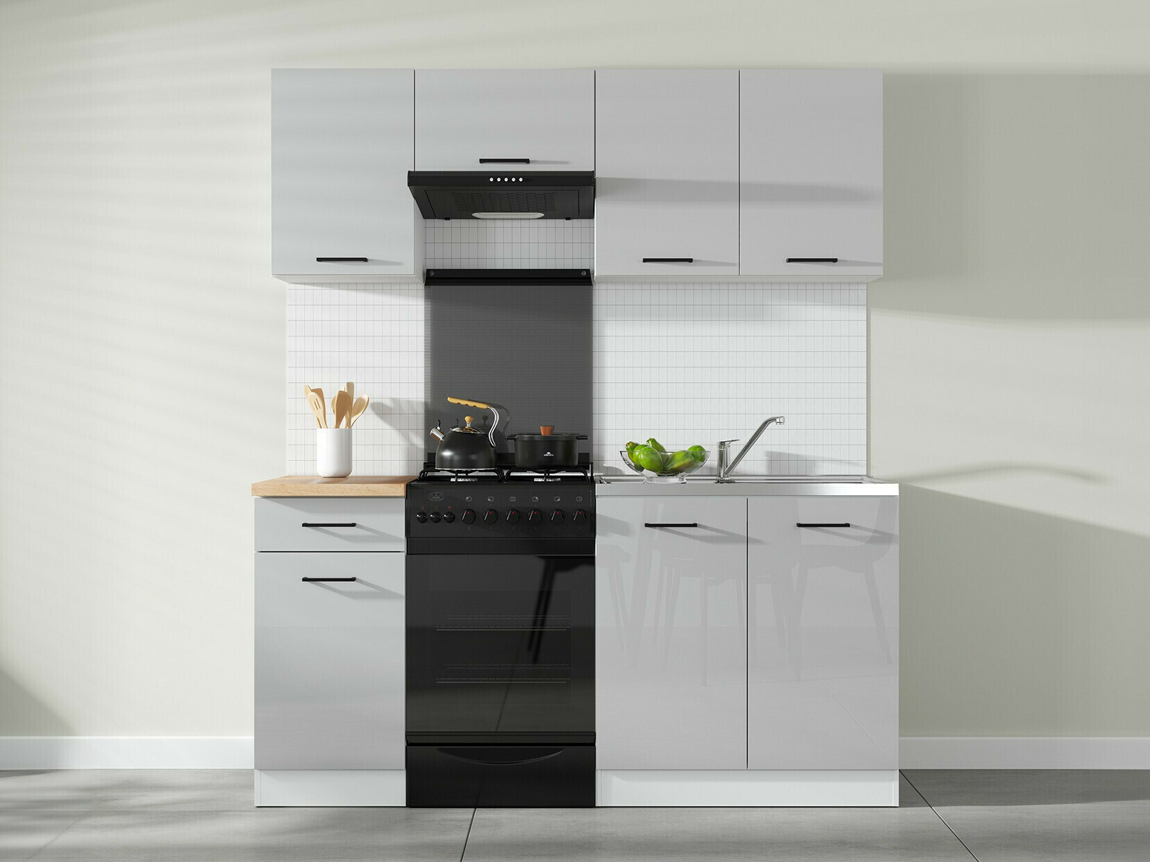 Armoire modulaire pour évier avec portes Line Grey 115