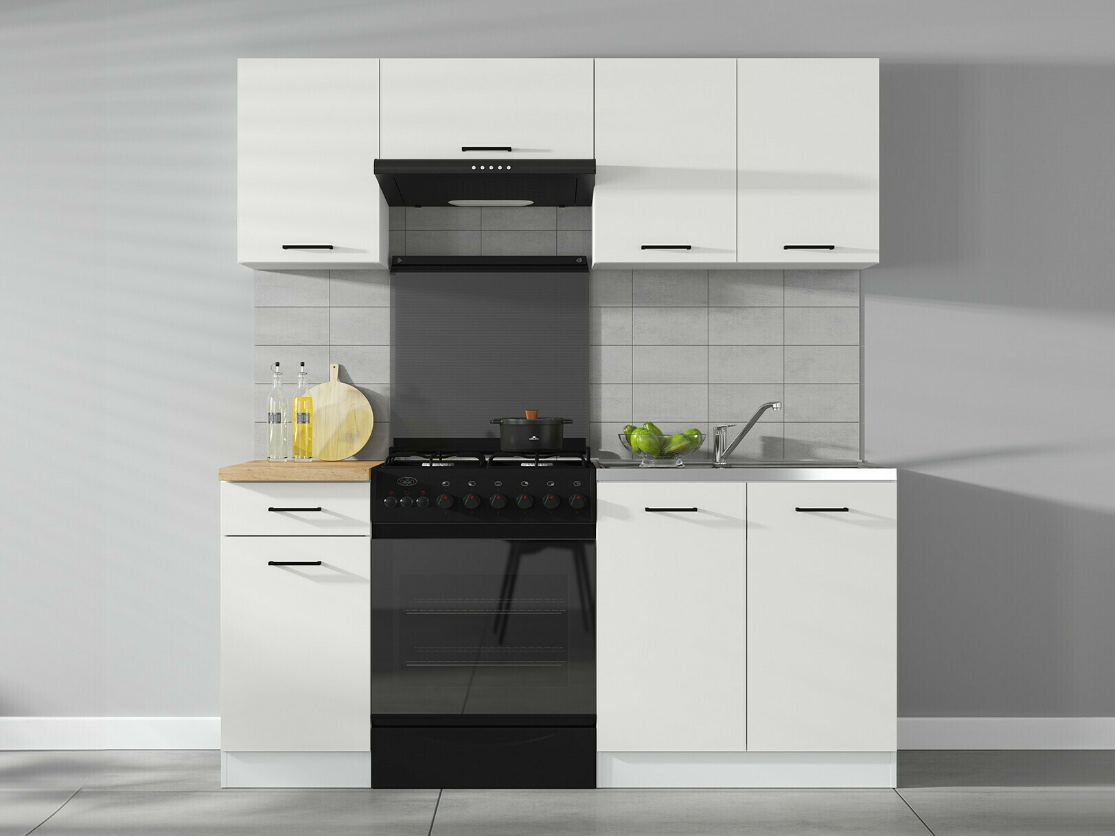 Armoire modulaire pour évier avec portes Line White 114
