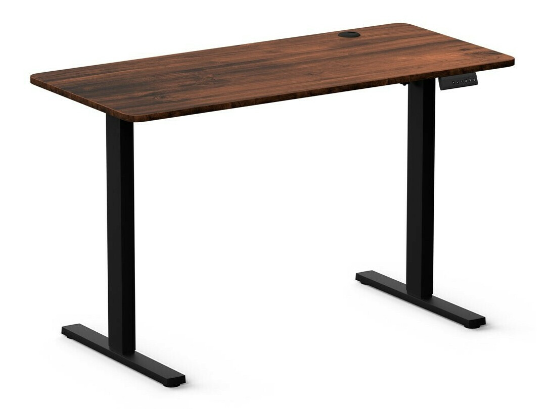 Bureau réglable en hauteur Lodi 103 (Bois sombre + Noir)