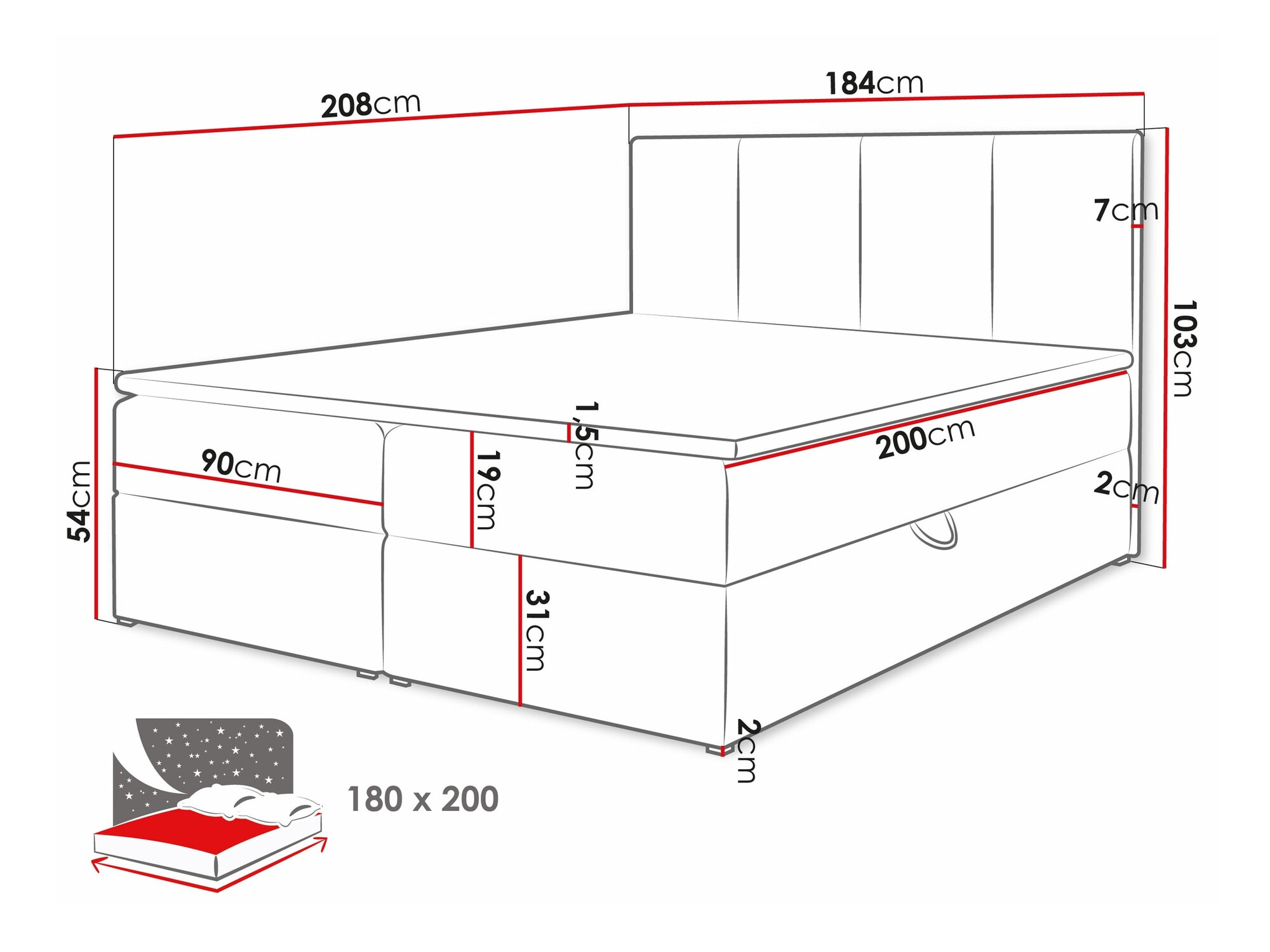 Lit boxspring Oppidum (Manila 18)