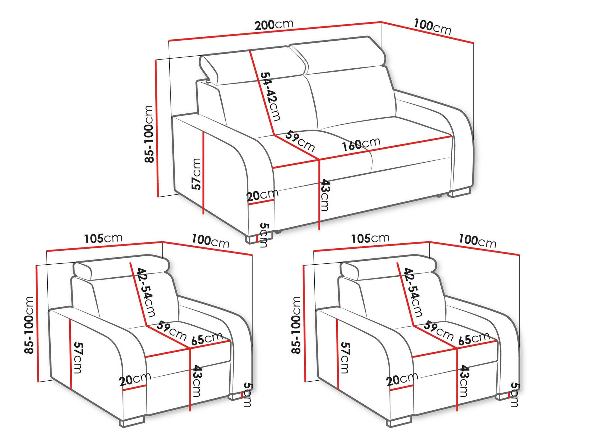 Ensemble de canapés Ovos (Crown 17)
