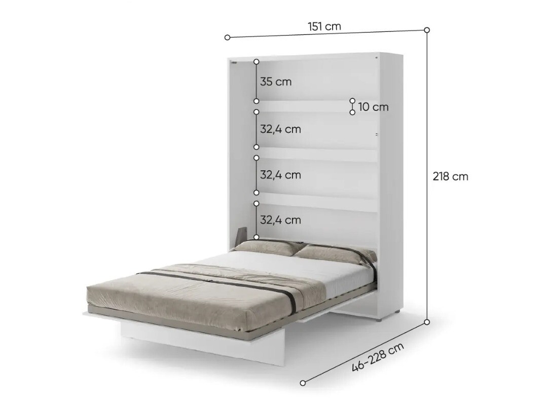 Lit escamotable Concept Pro Lenart (Blanc)