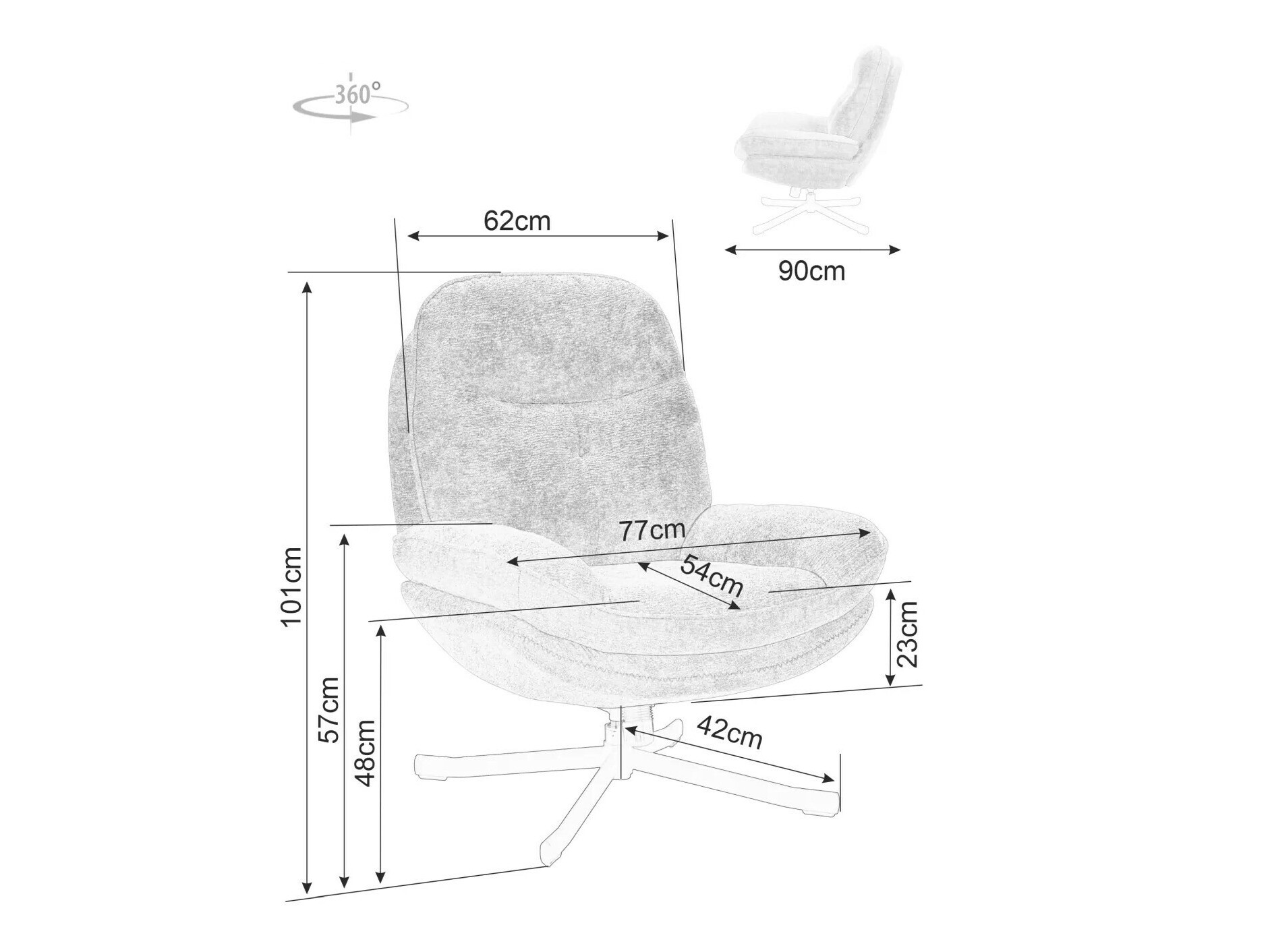 Fauteuil Detroit 507 (Gris)